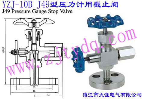 YZJ-10B J49�͉���Ӌ(j��)�ý�ֹ�yYZJ-10B J49 Pressure Gange Stop Valve